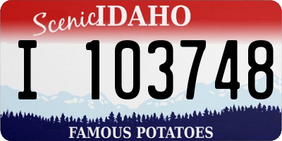 ID license plate I103748