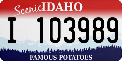 ID license plate I103989
