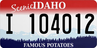 ID license plate I104012