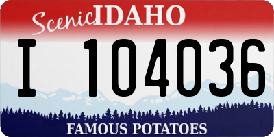 ID license plate I104036