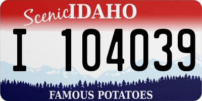 ID license plate I104039