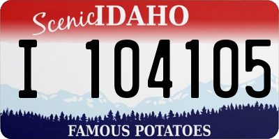 ID license plate I104105
