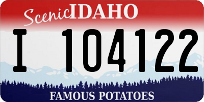ID license plate I104122