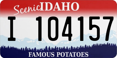 ID license plate I104157