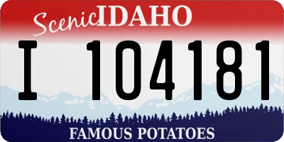 ID license plate I104181