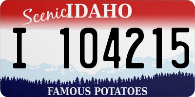 ID license plate I104215