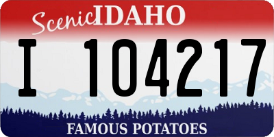 ID license plate I104217