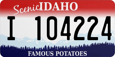 ID license plate I104224