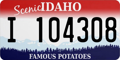 ID license plate I104308