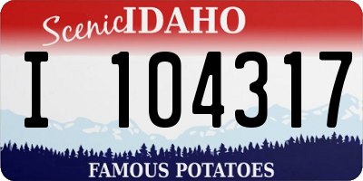 ID license plate I104317