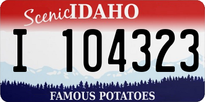 ID license plate I104323