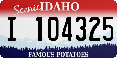 ID license plate I104325