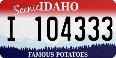 ID license plate I104333