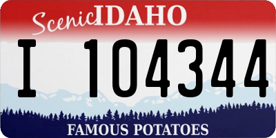 ID license plate I104344