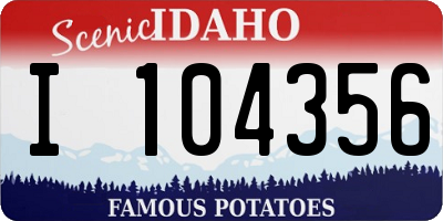 ID license plate I104356