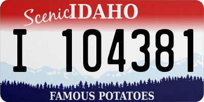 ID license plate I104381
