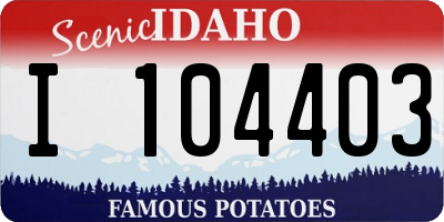 ID license plate I104403
