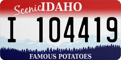 ID license plate I104419