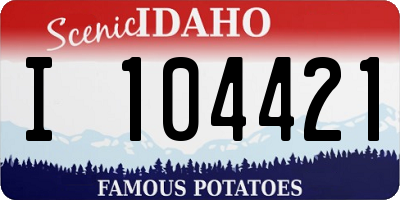 ID license plate I104421