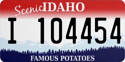 ID license plate I104454