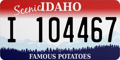 ID license plate I104467