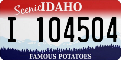 ID license plate I104504