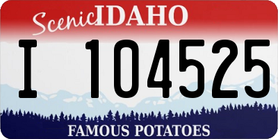 ID license plate I104525