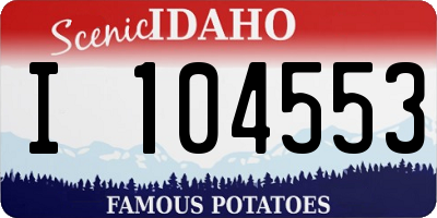 ID license plate I104553