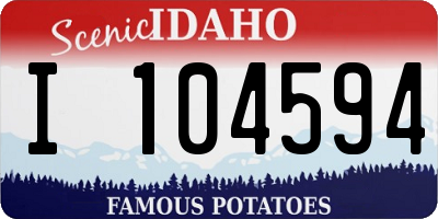 ID license plate I104594