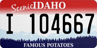ID license plate I104667