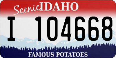 ID license plate I104668