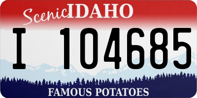 ID license plate I104685