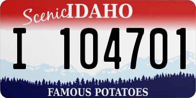 ID license plate I104701