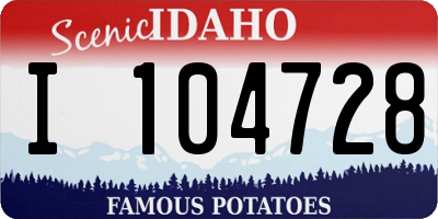 ID license plate I104728