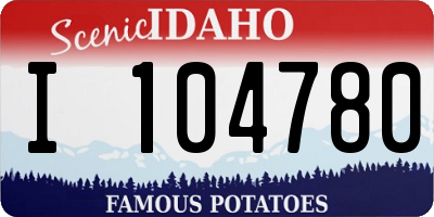 ID license plate I104780