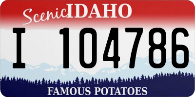 ID license plate I104786