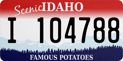 ID license plate I104788