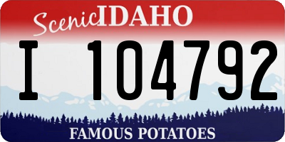 ID license plate I104792