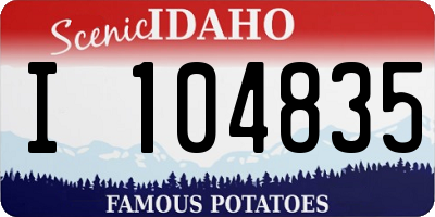 ID license plate I104835