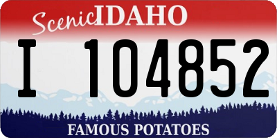 ID license plate I104852