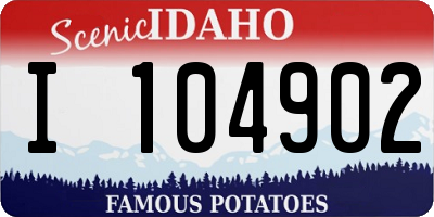 ID license plate I104902