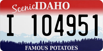 ID license plate I104951