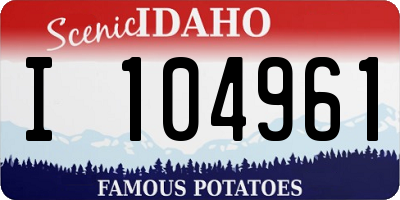 ID license plate I104961