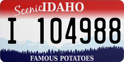 ID license plate I104988