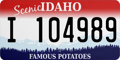 ID license plate I104989