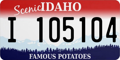 ID license plate I105104