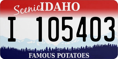 ID license plate I105403
