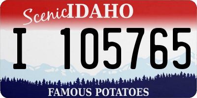 ID license plate I105765