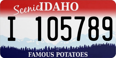 ID license plate I105789