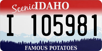 ID license plate I105981